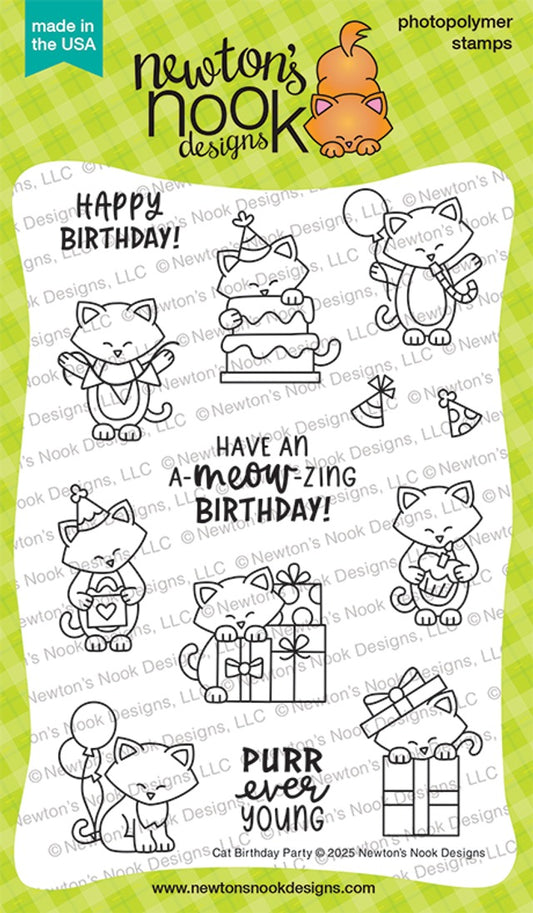 Cat Birthday Party Stamp Set