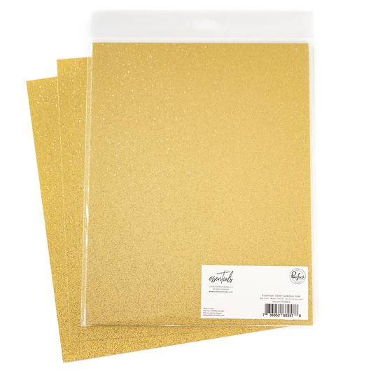 Essentials Glitter 8.5x11 Cardstock: Gold 