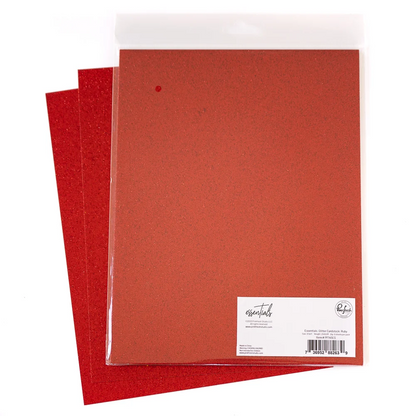 Essentials Glitter Cardstock: Ruby 