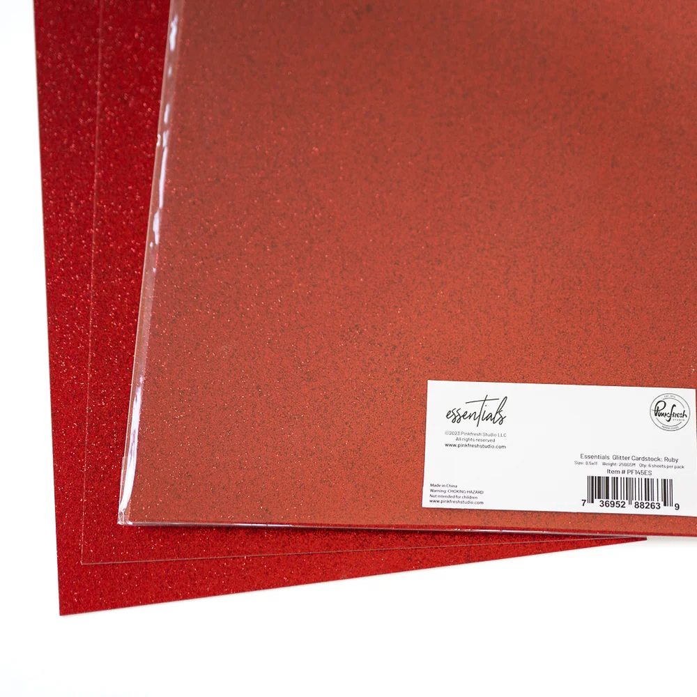 Essentials Glitter Cardstock: Ruby 