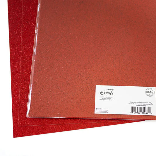 Essentials Glitter Cardstock: Ruby 