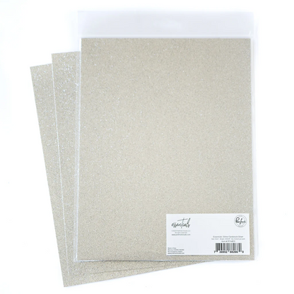 Essentials Glitter 8.5x11 Cardstock: Silver 