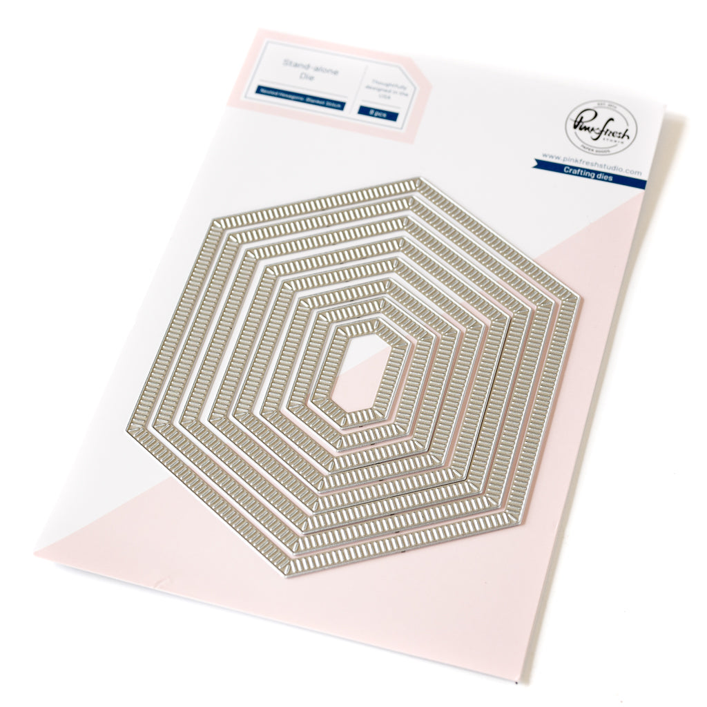 Essentials Nested Hexagons Blanket Stitched Dies 