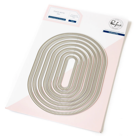 Essentials Nested Elongated Ovals Blanket Stitched Die 