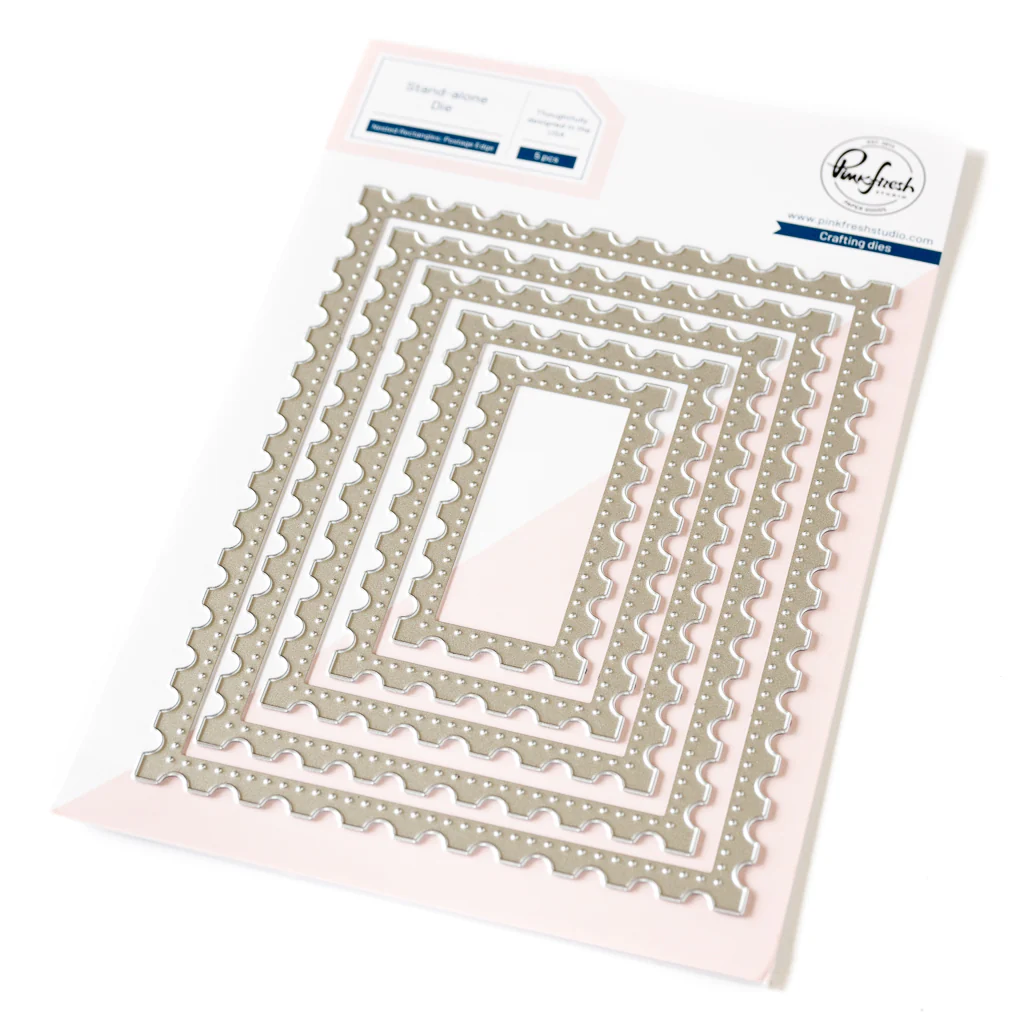 Essentials: Nested Rectangles Postage Edge – Butterfly Reflections, Ink.