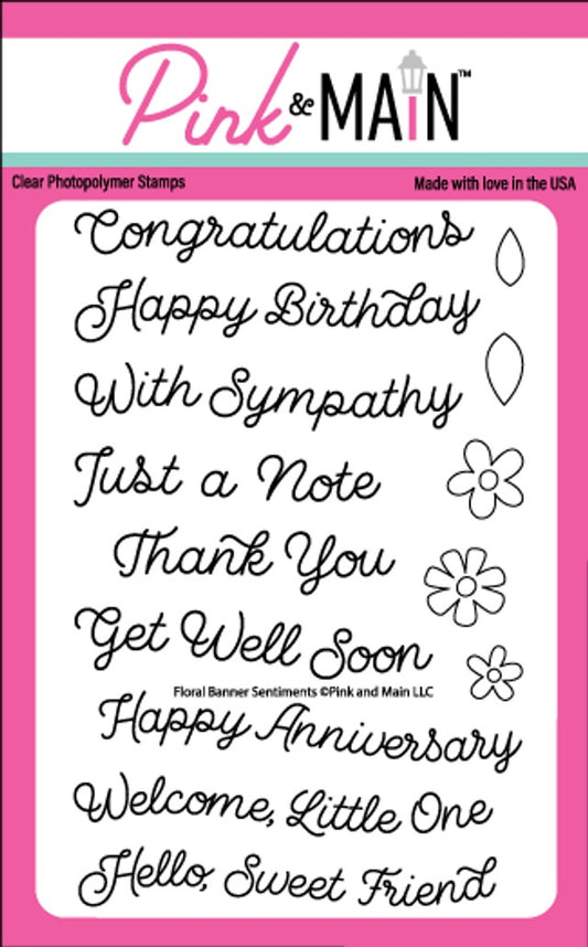 Floral Banner Sentiments Stamp Set