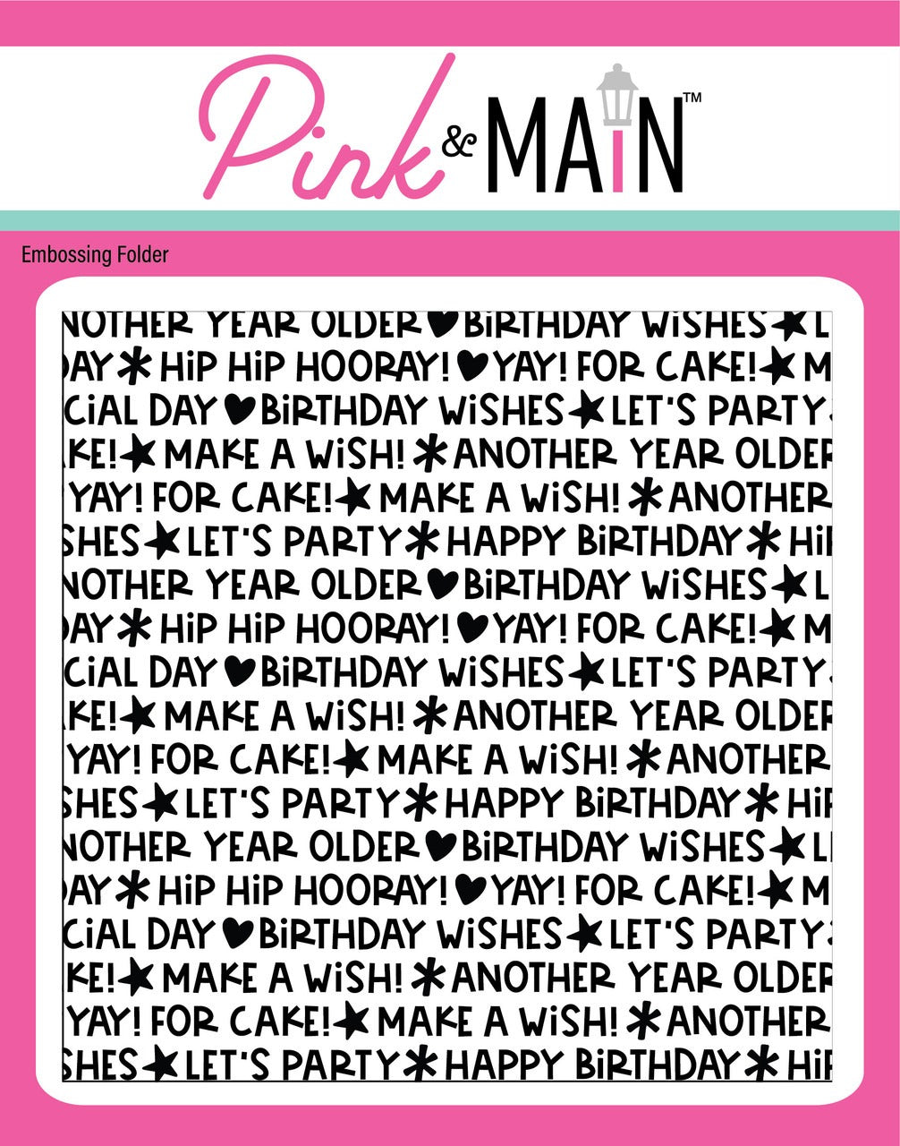 Birthday Wishes 6x6 Embossing Folder