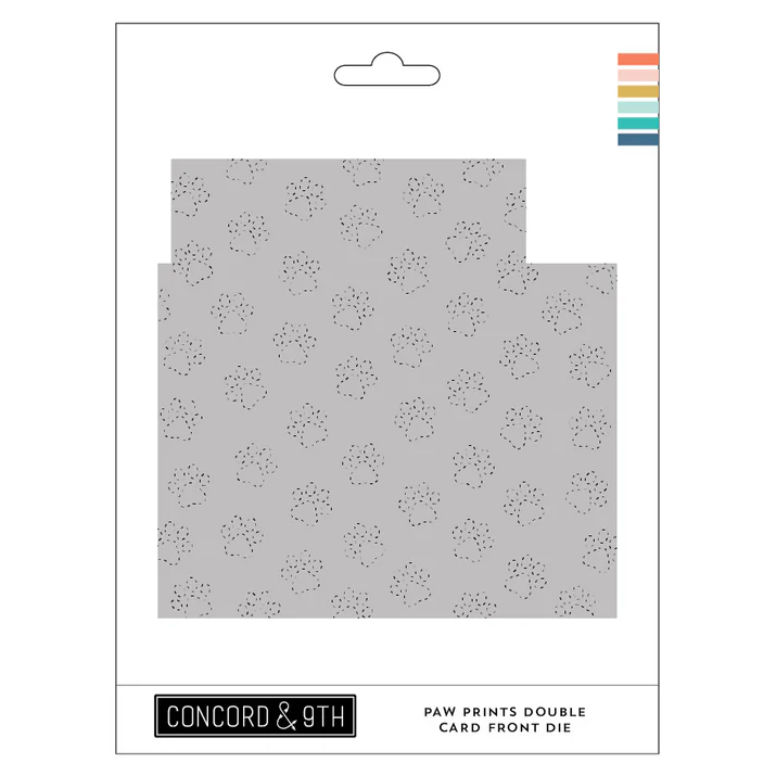 Paw Prints Double Card Front Die