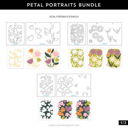 Petal Portraits Stencil Pack