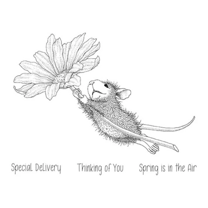 House Mouse Daisy Mouse Cling Rubber Stamp
