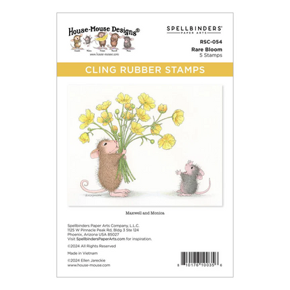 House-Mouse Rare Bloom Cling Rubber Stamp Set 