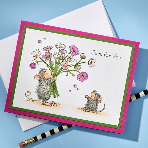 House-Mouse Rare Bloom Cling Rubber Stamp Set 