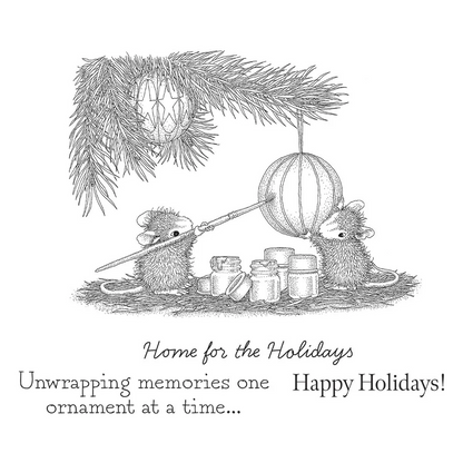 Tree-mendous Christmas Unwrapping Memories Cling Rubber Stamp Set 