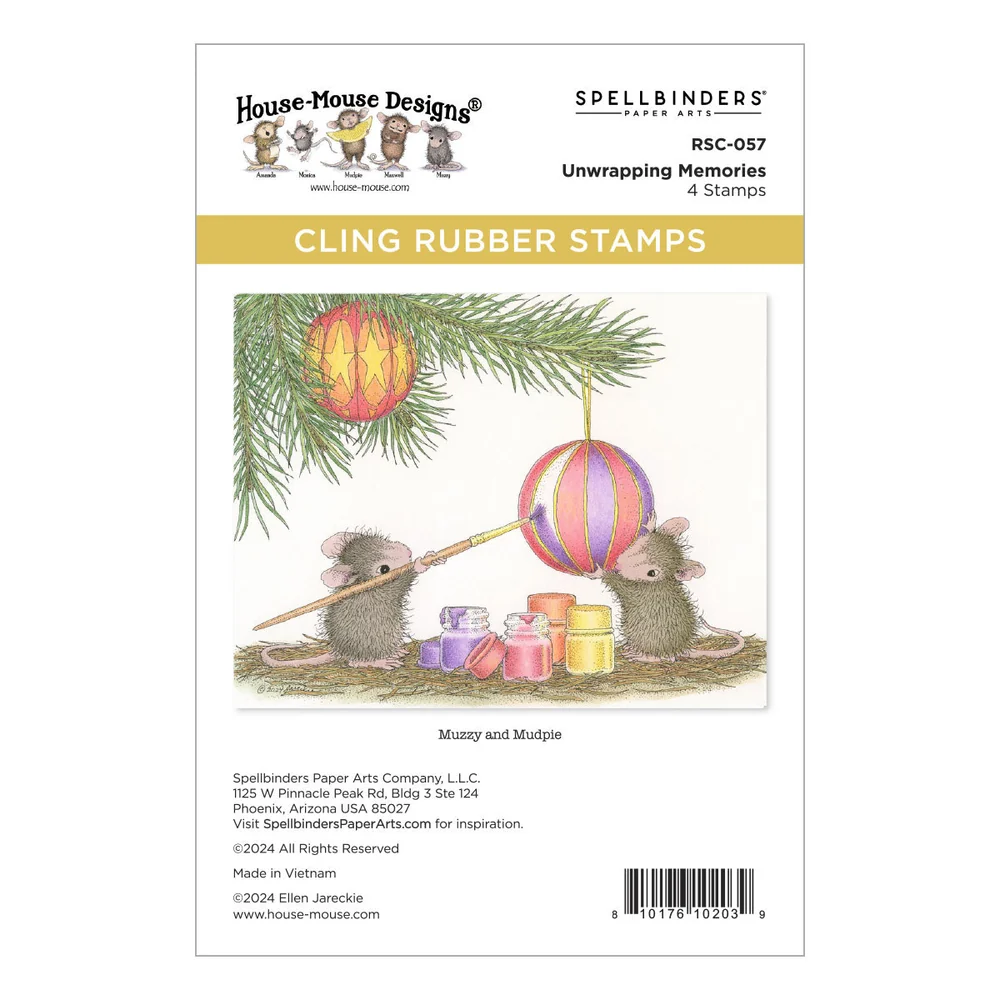 Tree-mendous Christmas Unwrapping Memories Cling Rubber Stamp Set 