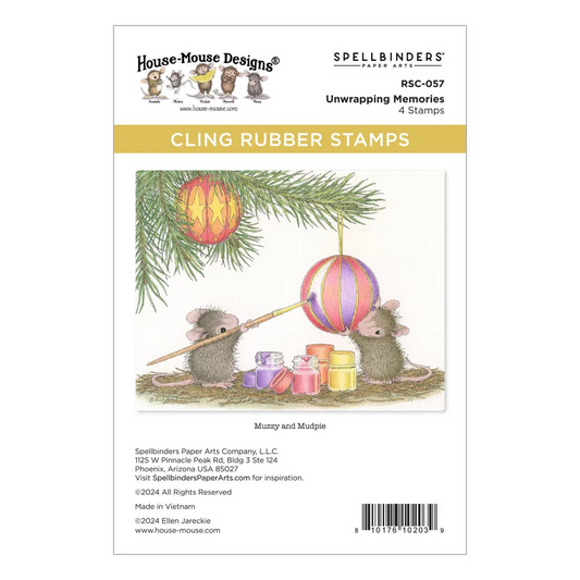 Tree-mendous Christmas Unwrapping Memories Cling Rubber Stamp Set 