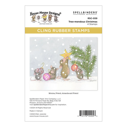 Tree-mendous Christmas Cling Rubber Stamp Set 