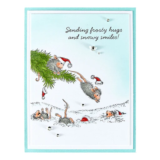 House Mouse Snowy Smiles Rubber Stamp Set