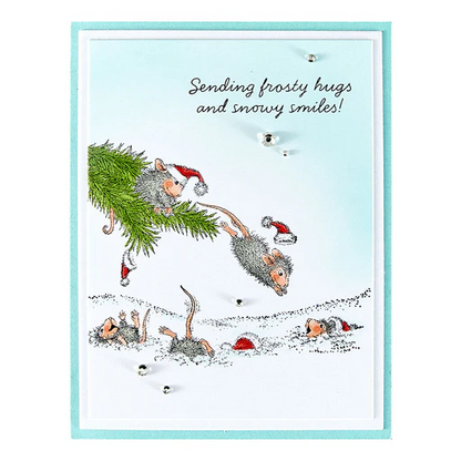 House Mouse Snowy Smiles Rubber Stamp Set