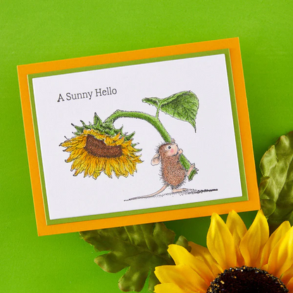 House-Mouse Sunflower Walk Cling Rubber Stamp Set 