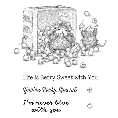 House-Mouse Blueberry Buddies Cling Rubber Stamp Set 
