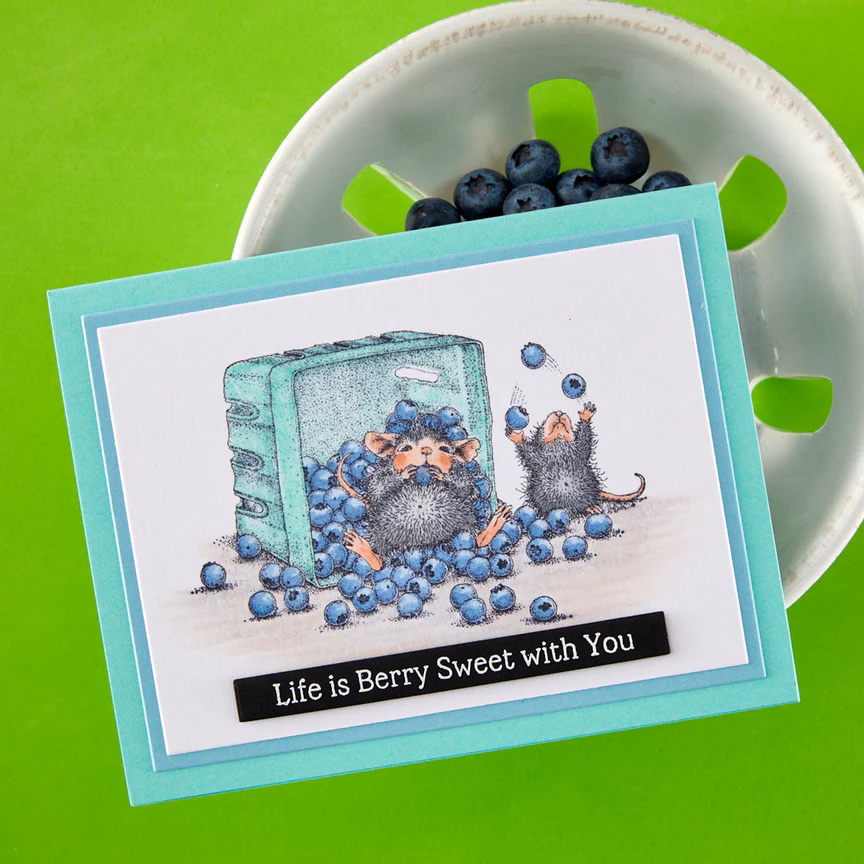 House-Mouse Blueberry Buddies Cling Rubber Stamp Set 