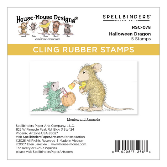 House-Mouse Halloween Dragon Cling Rubber Stamp Set 