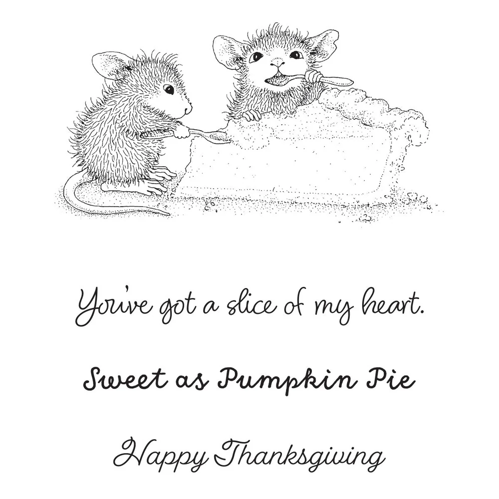House-Mouse Sweet as Pumpkin Pie Cling Rubber Stamp Set 