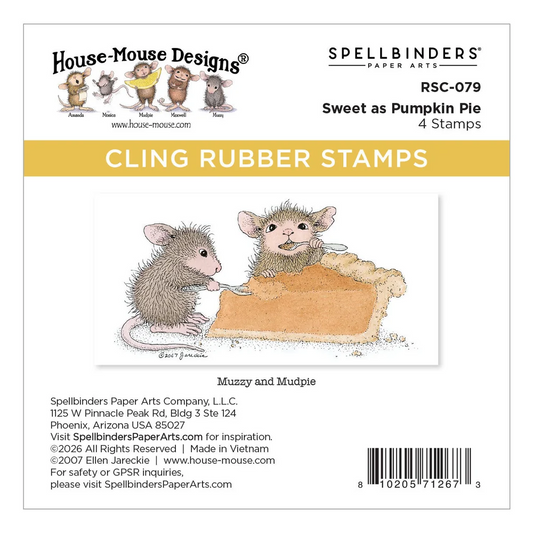 House-Mouse Sweet as Pumpkin Pie Cling Rubber Stamp Set 