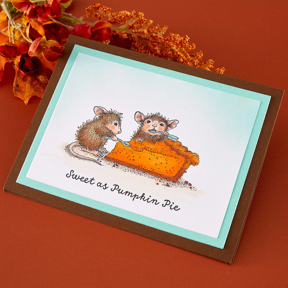 House-Mouse Sweet as Pumpkin Pie Cling Rubber Stamp Set 
