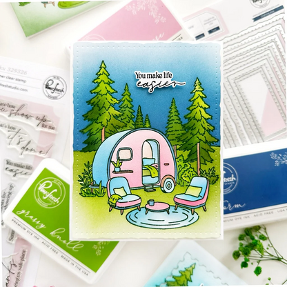 Retro Camp Days Stencils