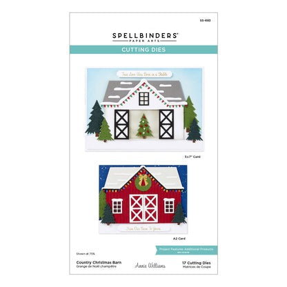 Country Christmas Barn Etched Dies