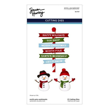 North Pole Sentiments Etched Dies