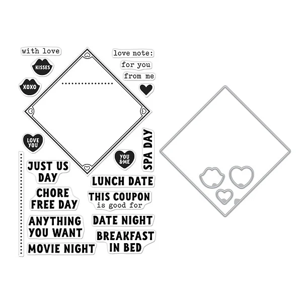 Love Note Messages Stamp & Die Set