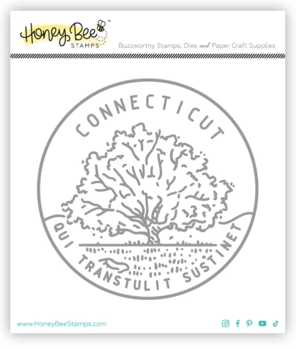 50 States Circles Stamp - Connecticut
