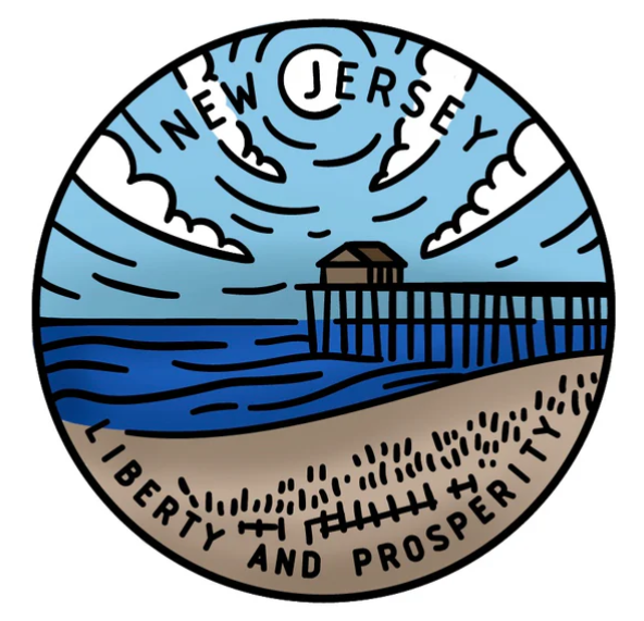 50 States Circles Stamp - New Jersey