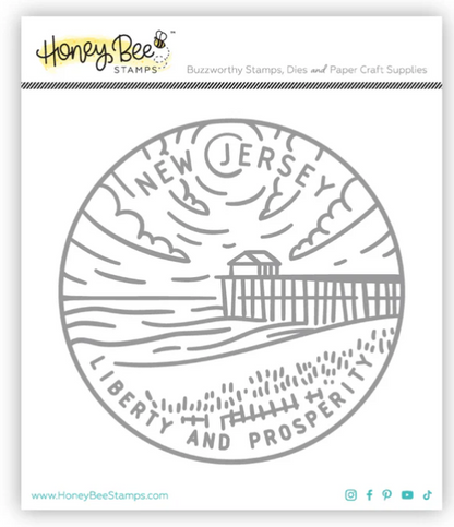 50 States Circles Stamp - New Jersey