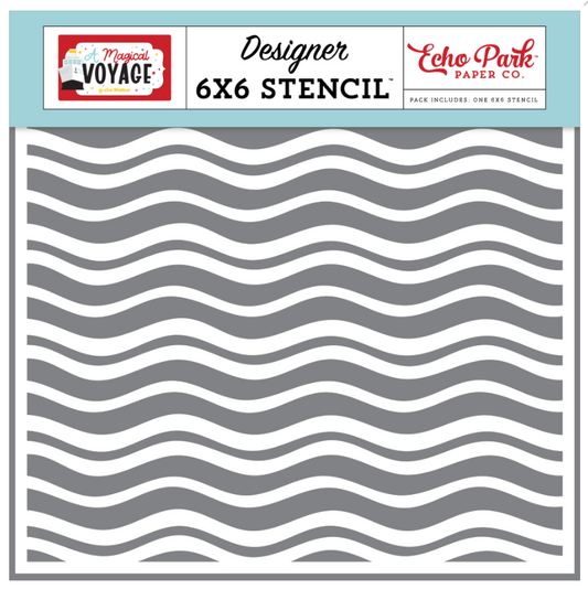 A Magical Voyage Sea Waves Stencil