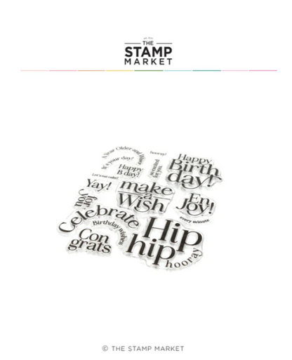 Birthday Balloons Greetings Stamp 