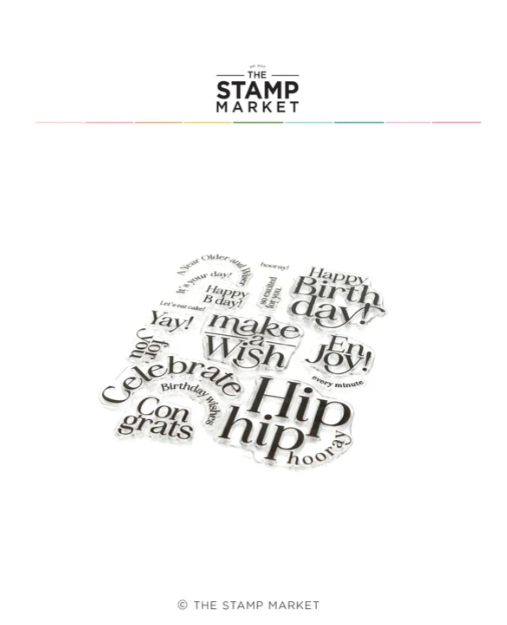 Birthday Balloons Greetings Stamp 