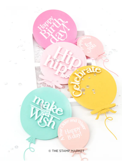 Birthday Balloons Greetings Stamp 