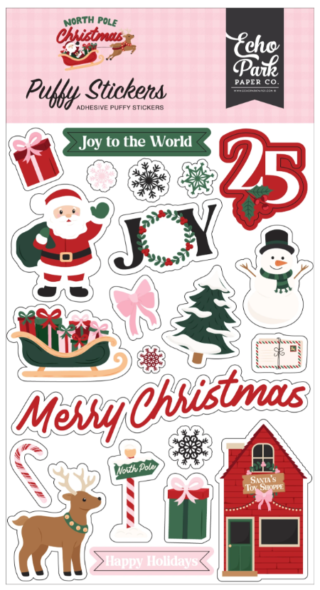 North Pole Christmas Puffy Stickers