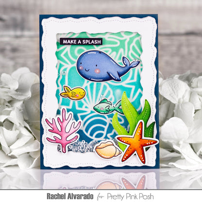 Seashell Background Stencil