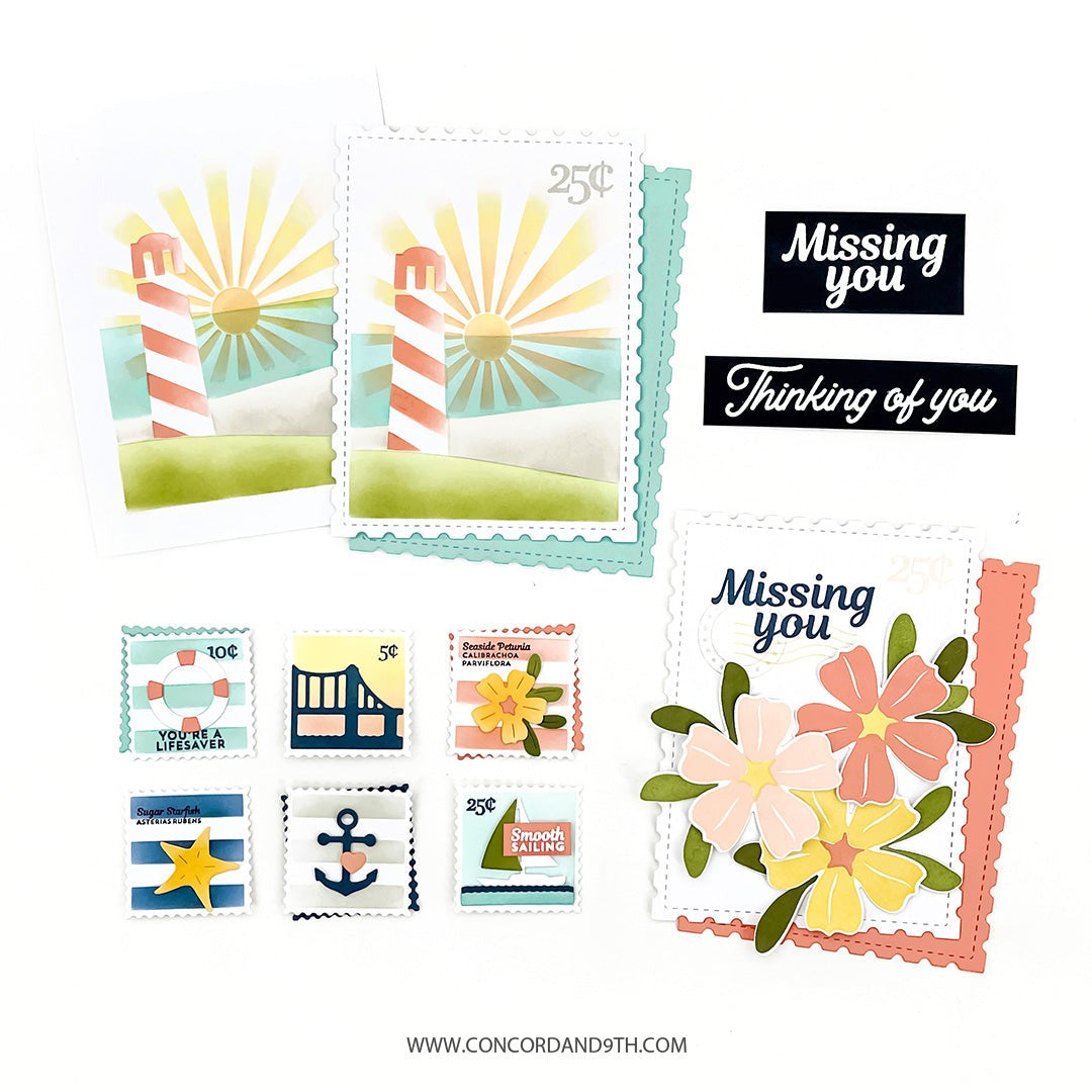 Seaside Post Stencil Pack