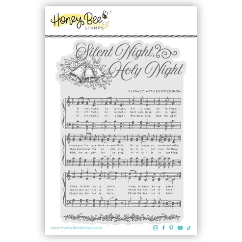 Silent Night Background Rubber Cling Stamp Set