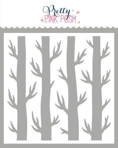 Spooky Trees Background Stencil