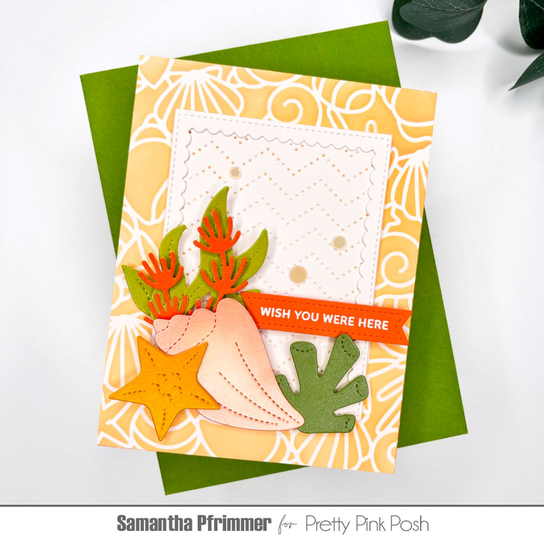 Seashell Background Stencil