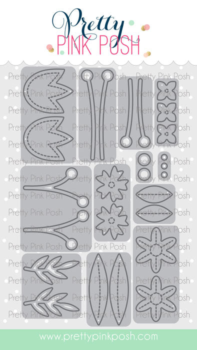 Stitched Spring Flowers Dies