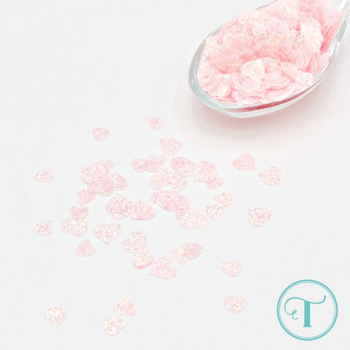 Pink Sparkle Hearts Flat Confetti Embellishment Mix 