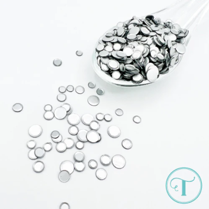 Matte Metallic Silver Confetti 