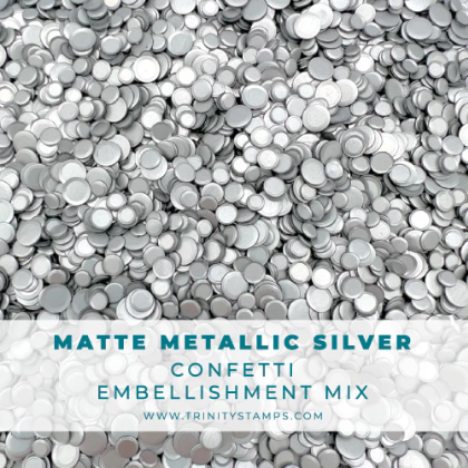 Matte Metallic Silver Confetti 
